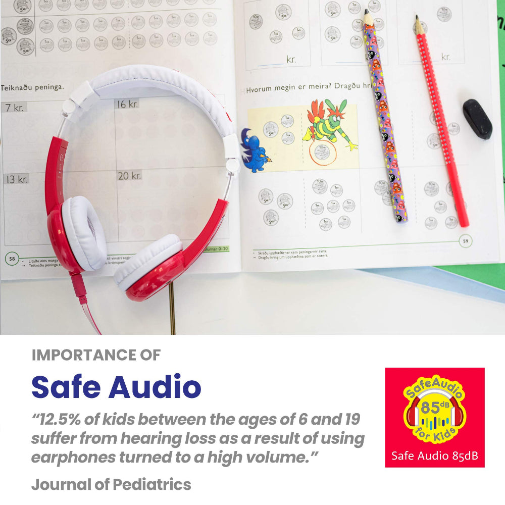 BuddyPhones - Explore Foldable Headphones with Mic - Red