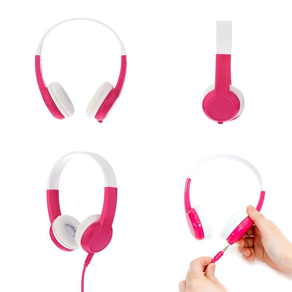 [OPEN BOX] BUDDYPHONES Explore Non-Foldable Headphones with Mic - Pink
