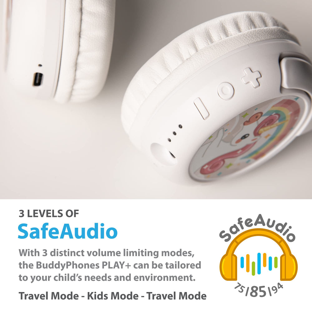 BUDDYPHONES PLAY Plus Wireless Bluetooth Headphones for Kids - Cool Blue