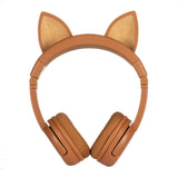 BUDDYPHONES PlayEars+ Bluetooth Wireless Headset - Superb Sound & Playful Animal Ears Design - Fox - Orange