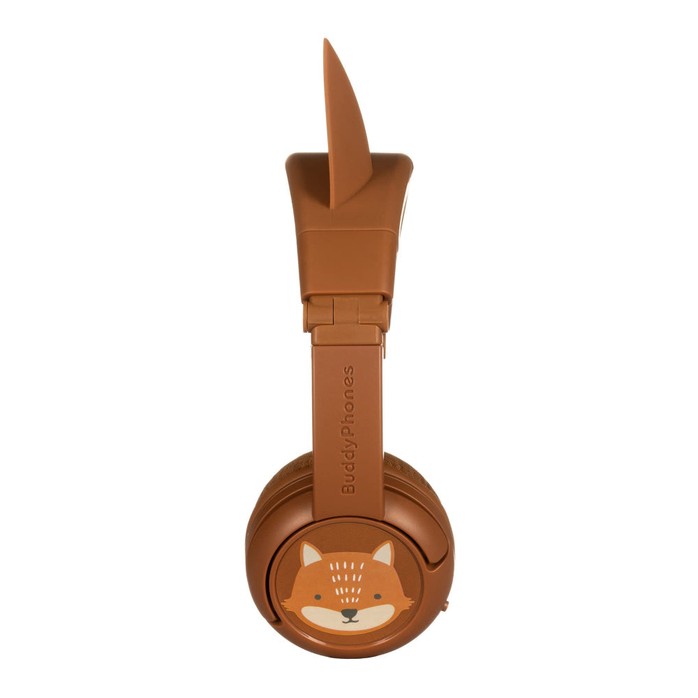 BUDDYPHONES PlayEars+ Bluetooth Wireless Headset - Superb Sound & Playful Animal Ears Design - Fox - Orange