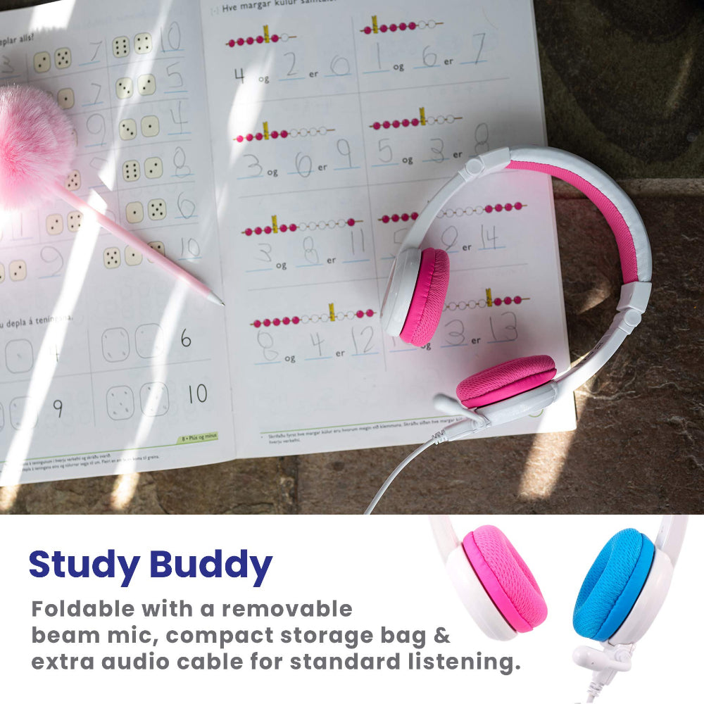 BUDDYPHONES School Plus Headphones - Pink