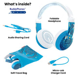BUDDYPHONES Wave Bluetooth Headphones Waterproof Robot - Blue
