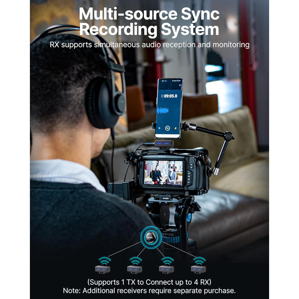 BOYA BOYALINK 3 Wireless Lavalier Microphone for iPhone/Android/Camera/PC/Tablets,AI Noise Cancellation,48kHz/24Bit Studio Sound,APP Control,984ft 30h Battery with Charging Case for Vlogging Interview