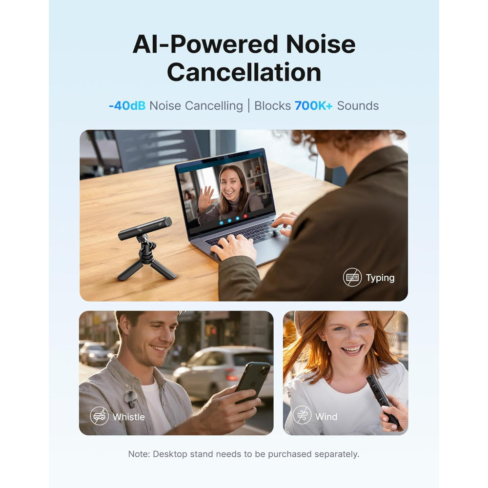 BOYA Magic Wireless Mini Microphones for iPhone/Android/PC/Camera, 4 Form-in-1 Mic, 7g Lightweight,AI Noise Reduction, 48kHz/24bit,APP Control, 328ft Range,Microphone for Recording(Stand not included)