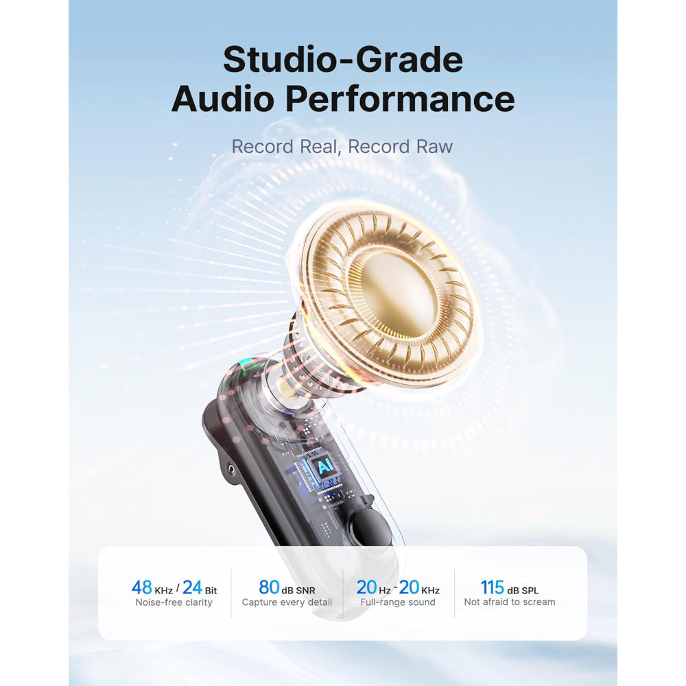 BOYA Magic Wireless Mini Microphones for iPhone/Android/PC/Camera, 4 Form-in-1 Mic, 7g Lightweight,AI Noise Reduction, 48kHz/24bit,APP Control, 328ft Range,Microphone for Recording(Stand not included)