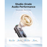 BOYA Magic Wireless Mini Microphones for iPhone/Android/PC/Camera, 4 Form-in-1 Mic, 7g Lightweight,AI Noise Reduction, 48kHz/24bit,APP Control, 328ft Range,Microphone for Recording(Stand not included)