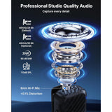 BOYA BOYAMIC 2 Wireless Microphones for iPhone 15-16/Android/PC/Camera, AI Noise Cancellation, 32-bit Float Internal Recording, AMOLED Touchscreen, 984ft 54h Battery with Charging Case(with Clip Mic)