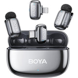 BOYA mini 2 Wireless Microphone for iPhone & Android, AI Noise Cancellation, App Control, Safety Track, 30H Battery Life with Charging Case, Lapel Microphone Wireless for Video Recording Podcast Vlog