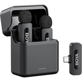 BOYA V30 Wireless Lavalier Microphone for iPhone/Android/PC/Laptop with USB-C Port, 36H Battery Life with Charging Case, Noise Canceling Clip on Lapel Microphone Wireless Mini Mic for Video Recording