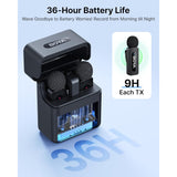 BOYA V30 Wireless Lavalier Microphone for iPhone/Android/PC/Laptop with USB-C Port, 36H Battery Life with Charging Case, Noise Canceling Clip on Lapel Microphone Wireless Mini Mic for Video Recording