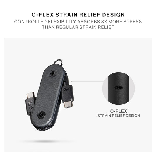 Native Union Pocket USB-C to USB-C Cable| 6.5in/17cm Portable USB-C Charging Cable and Keychain, Versatile Heavy Duty Design, w/ Cable Management, Eco-Friendly Recycled Material - Black