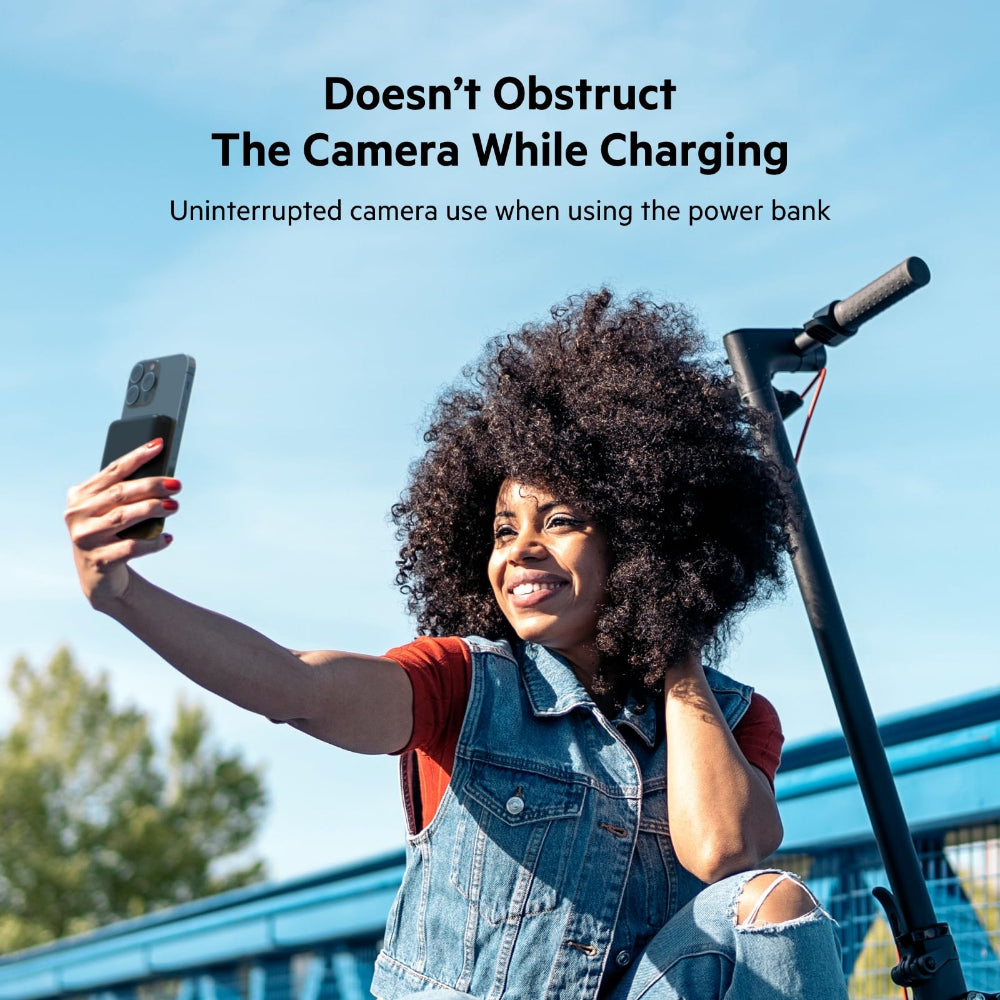 BELKIN BoostCharge Magnetic Wireless Power Bank 5K mAh MagSafe Compatible with Kick Stand - Black