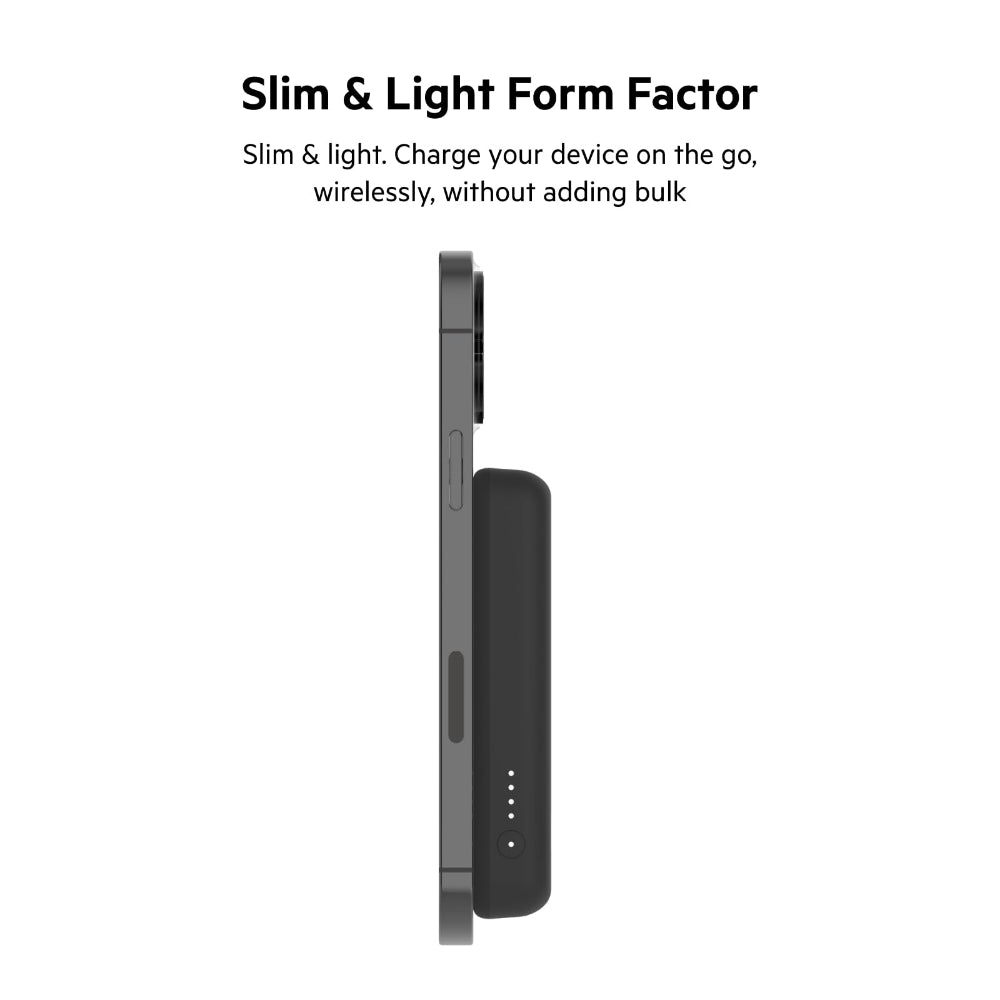 BELKIN BoostCharge Magnetic Wireless Power Bank 5K mAh MagSafe Compatible with Kick Stand - Black
