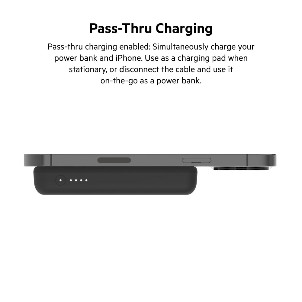 BELKIN BoostCharge Magnetic Wireless Power Bank 5K mAh MagSafe Compatible with Kick Stand - Black