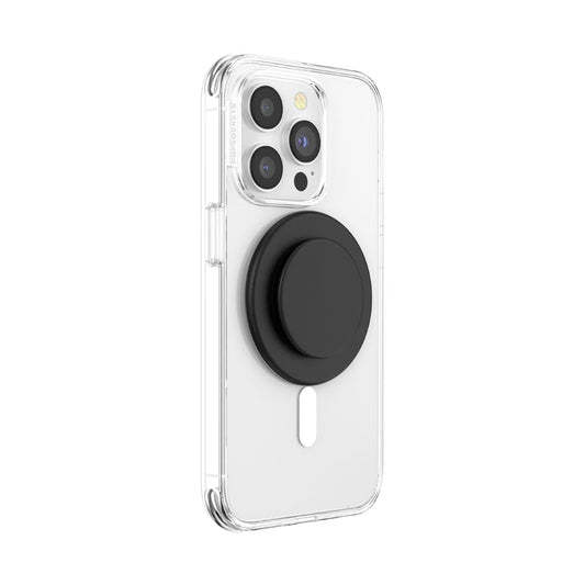PopSockets MagSafe PopGrip Matte| Magnetic Phone Grip & Stand, Strong Magnet, for iPhone 15/14/13/12 & MagSafe Cases, Included Adapter Ring for non-MagSafe Phones & Cases - Black