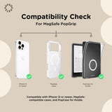 PopSockets MagSafe PopGrip Matte| Magnetic Phone Grip & Stand, Strong Magnet, for iPhone 15/14/13/12 & MagSafe Cases, Included Adapter Ring for non-MagSafe Phones & Cases - Black