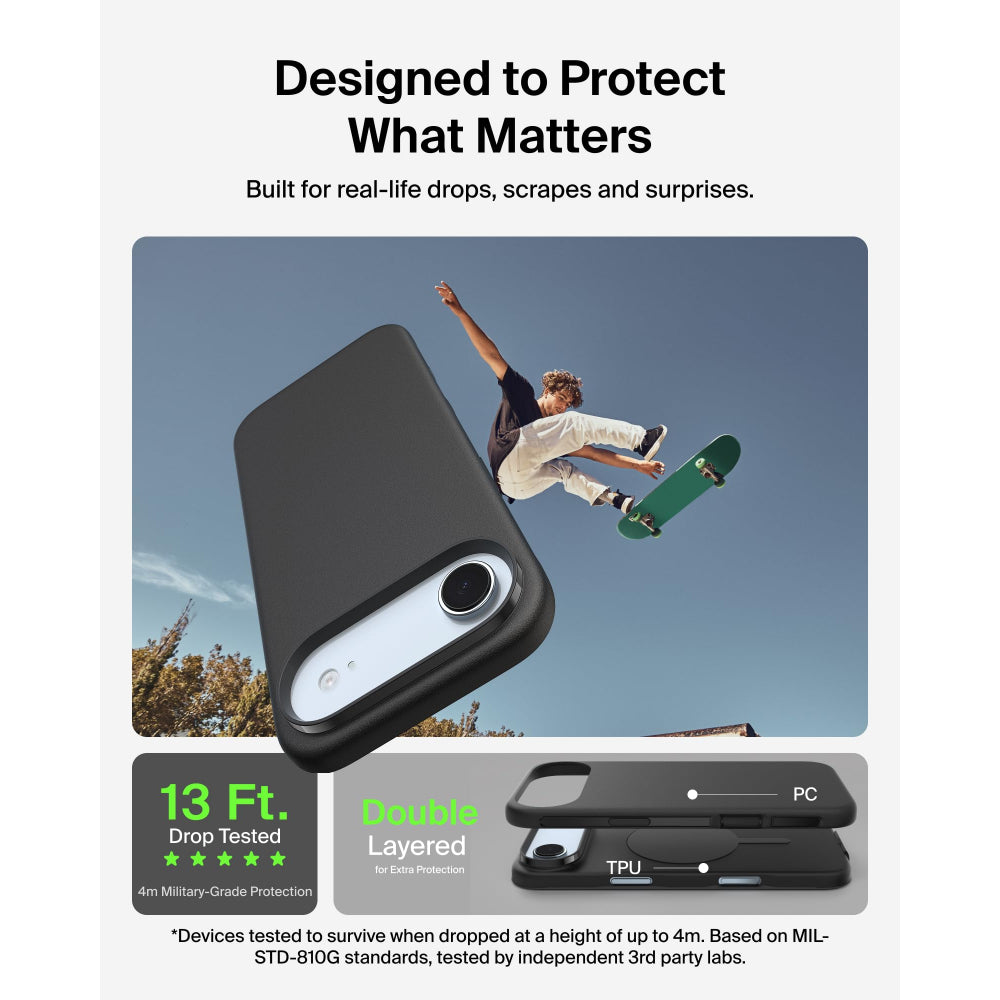 جراب حماية بيلكين لهاتف آيفون 17 إير شيرفورس، أسود