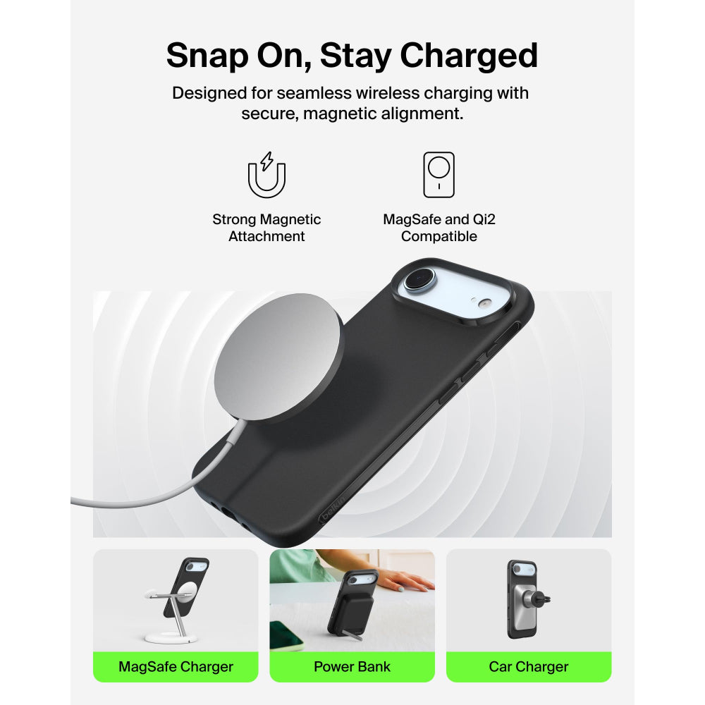 جراب حماية بيلكين لهاتف آيفون 17 إير شيرفورس، أسود