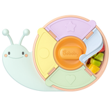 BoBaby Snack Buddies Snail light blue 5-compartment silicone suction snack tray