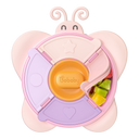 BoBaby Snack Buddies Butterfly pink 5-compartment silicone suction snack tray