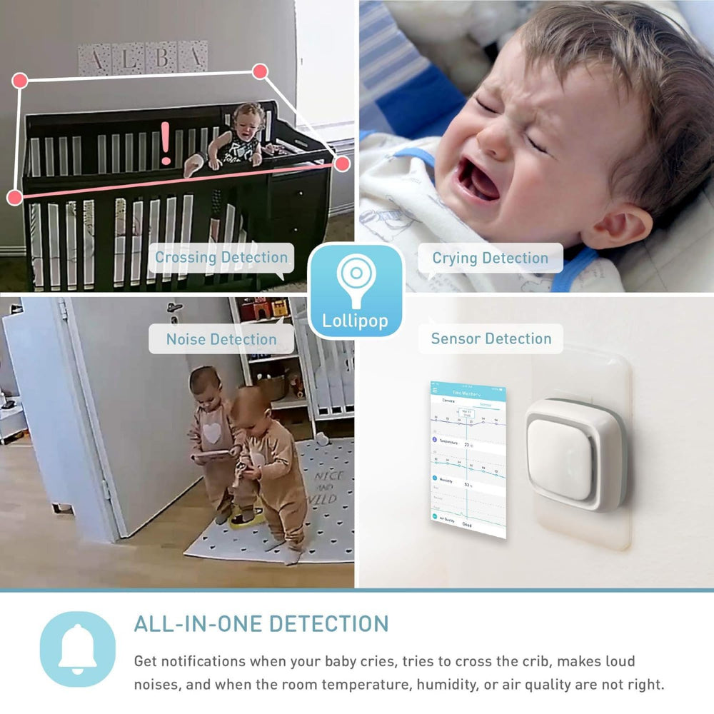 [OPEN BOX] LOLLIPOP HD WiFi Video Baby Monitor - Cotton Candy Pink