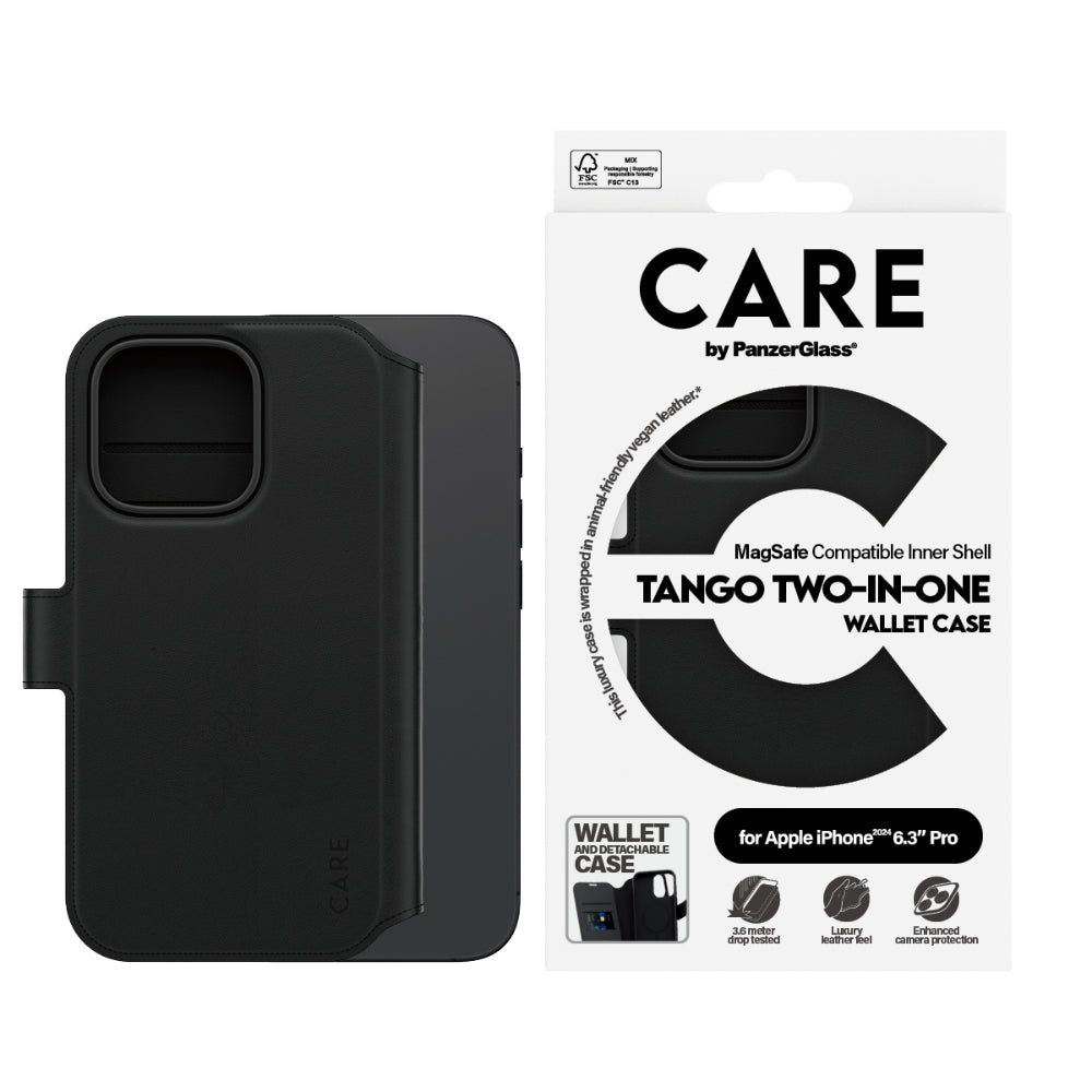 PANZERGLASS Care iPhone 16 Pro Two-In-One Wallet Case Feature Tango