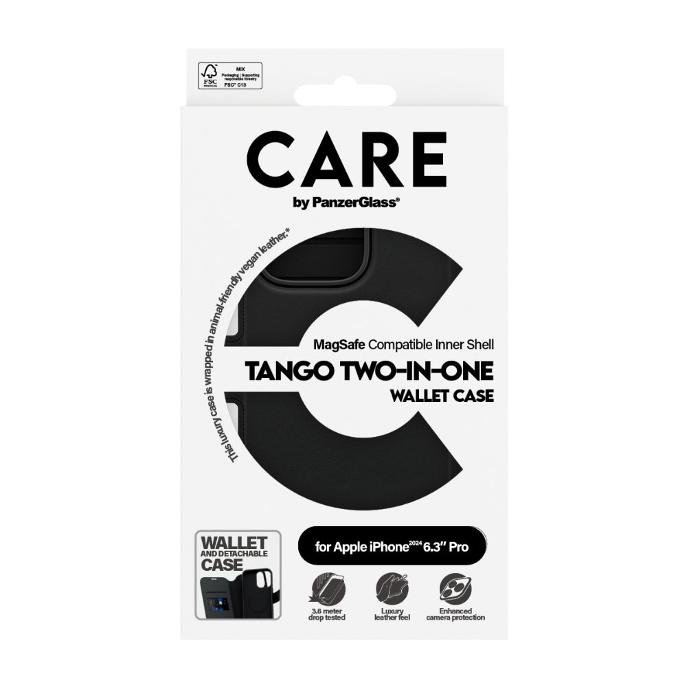 PANZERGLASS Care iPhone 16 Pro Two-In-One Wallet Case Feature Tango