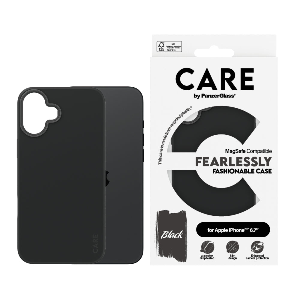 PANZERGLASS Care iPhone 16 Plus MagSafe Case Fashion Black