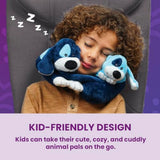 Cabeau Evolution Kid's Travel Pillow - Innovative Chin Strap & Head Support, Stops Head Movement, Super Soft & Fun Children Pillow Design for Comfortable Journeys, Washable - Kittens