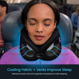 Cabeau Evolution X| First Customizable Neck Pillow, Adjustable Height & Neck Fit for Ultra Comfort, Supports Spine Alignment, w/ Air Vent for Cooling Effect, 14+ Years Old - Black/White
