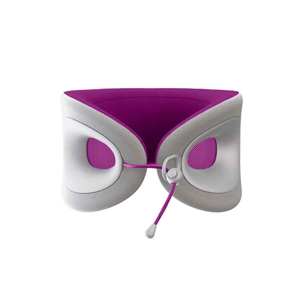 Cabeau Evolution X| First Customizable Neck Pillow, Adjustable Height & Neck Fit for Ultra Comfort, Supports Spine Alignment, w/ Air Vent for Cooling Effect, 14+ Years Old - Grey/Purple
