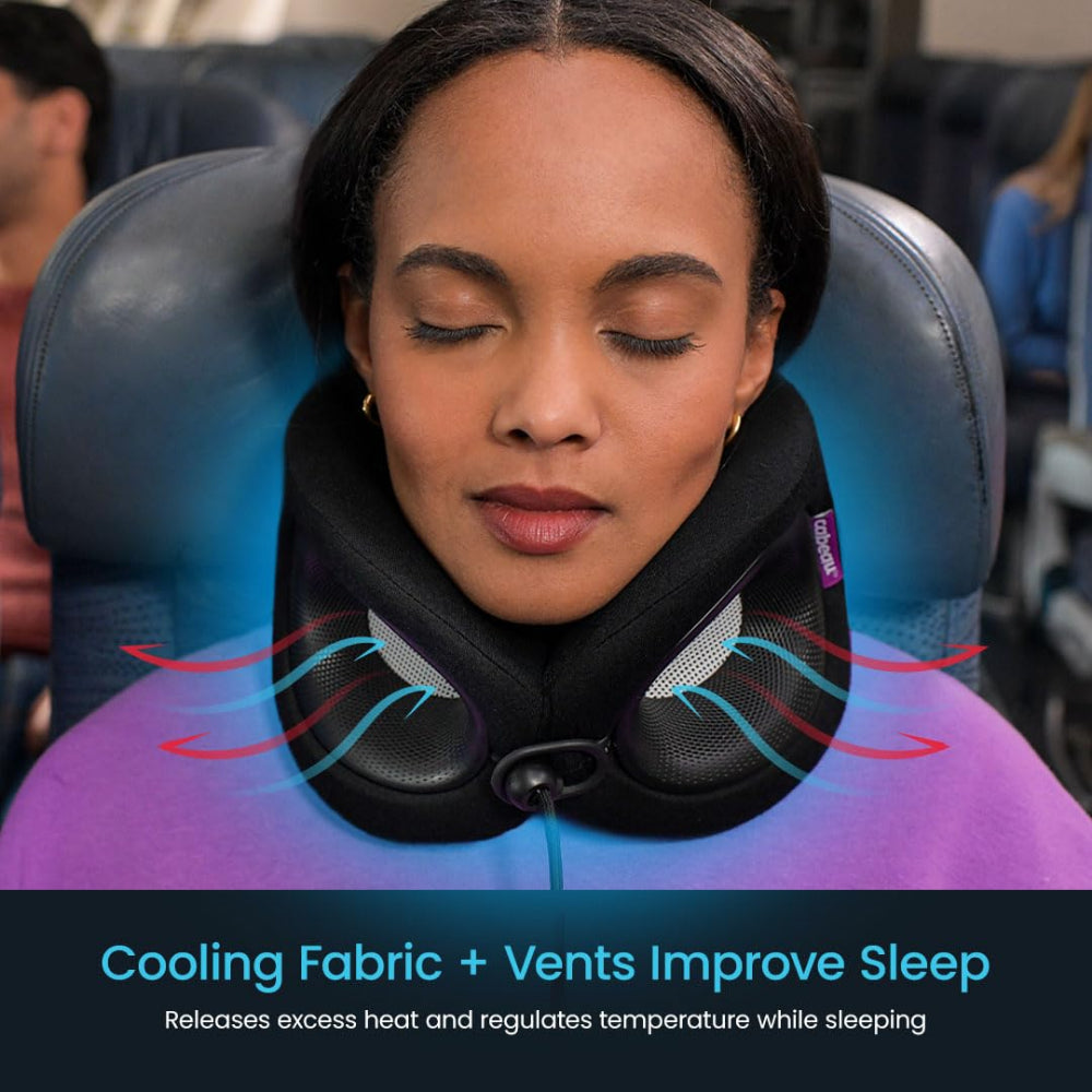 Cabeau Evolution X| First Customizable Neck Pillow, Adjustable Height & Neck Fit for Ultra Comfort, Supports Spine Alignment, w/ Air Vent for Cooling Effect, 14+ Years Old - Grey/Purple