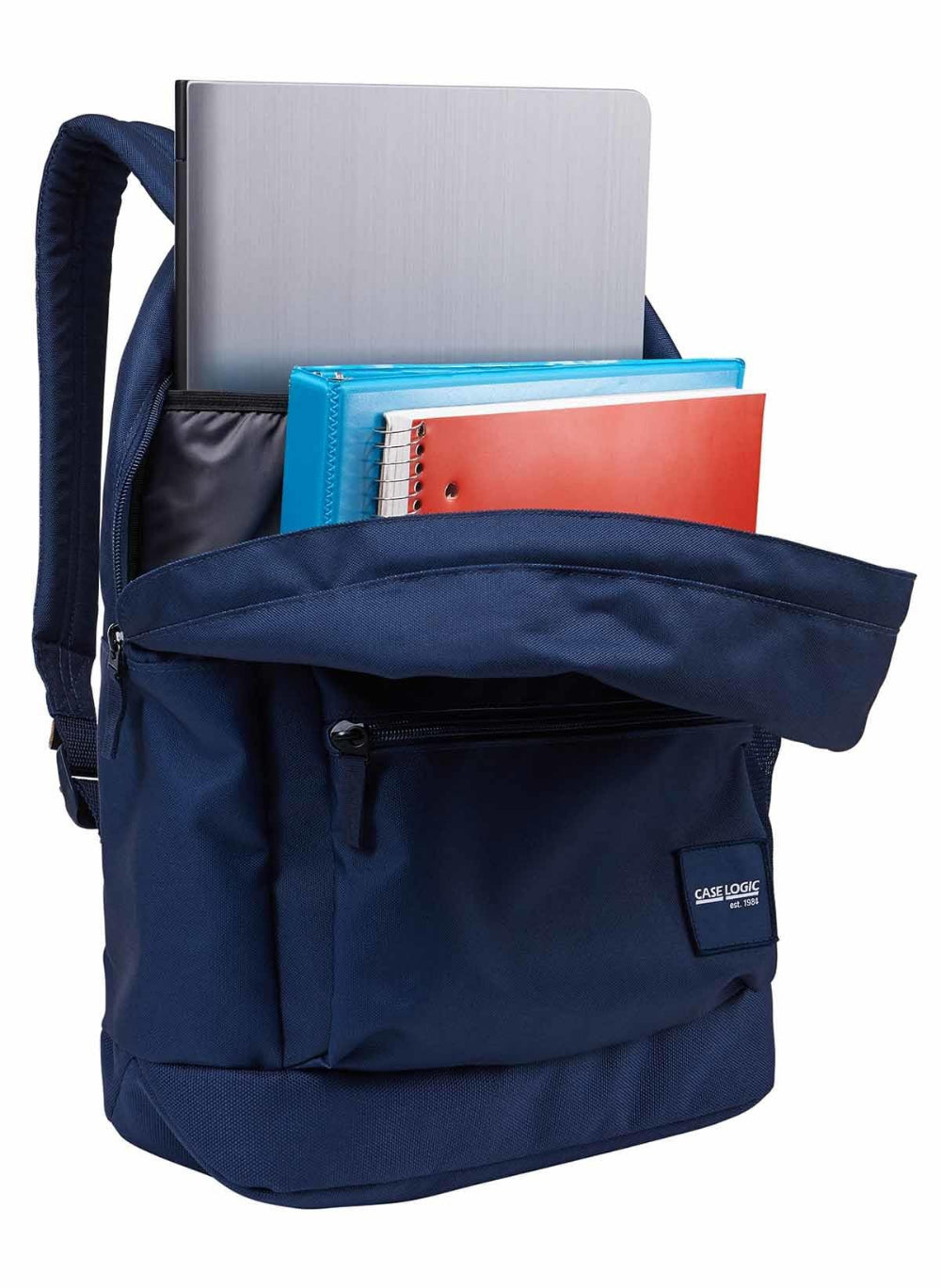 Case Logic Commence Recycled Backpack 24L, Fits Laptops up to 16 Inch, Tablet Sleeve, School and Laptop Bag, Navy Blue
