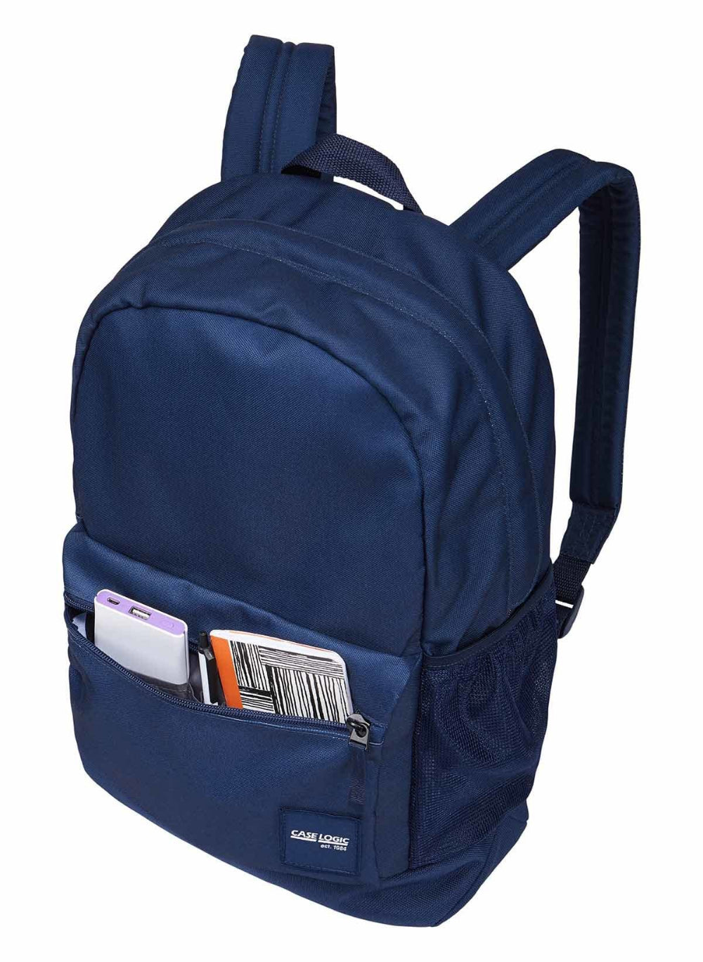Case Logic Commence Recycled Backpack 24L, Fits Laptops up to 16 Inch, Tablet Sleeve, School and Laptop Bag, Navy Blue