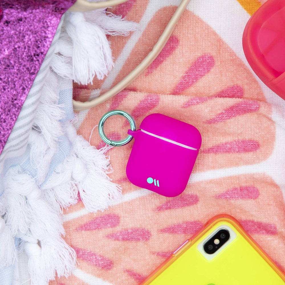 Case-Mate - AirPods Hook Ups Case & Neck Strap Fushia Dark Pink