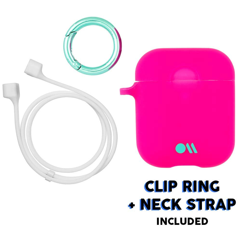 Case-Mate - AirPods Hook Ups Case & Neck Strap Fushia Dark Pink