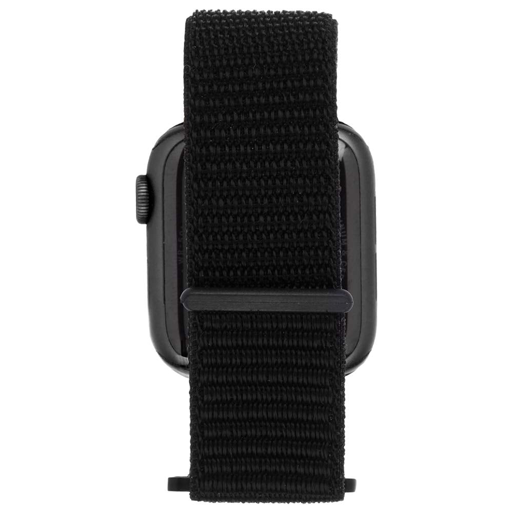 سوار نايلون من CASE-MATE مقاس 42-44 مم لساعات أبل من السلسلة 1-8 و SE - أسود معدني مختلط (تباع ساعة أبل بشكل منفصل)