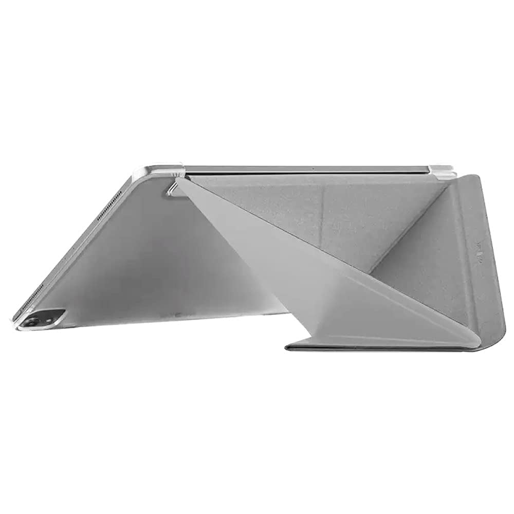 Case-Mate iPad 10.2" 7Th Gen Flip Folio Case - Leather Origami Design w/ 360 Protection, Transparent Back w/ Multiple Viewing Mode, Auto Sleep/Wake, for iPad 10.2 7th Gen - Light Grey