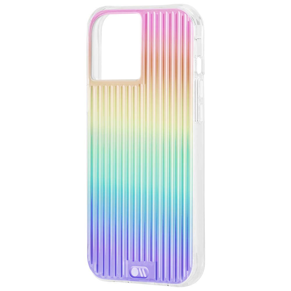 Case-Mate Tough Groove Case for Apple iPhone 12 / 12 Pro - 10-Ft Drop Protection w/ Micropel Anti-microbial Layer 1-PC Construction Groove Design Wireless Charging Compatible - Iridiscent