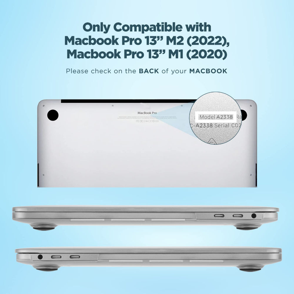 Case-mate Snap-On Apple Macbook Pro 13" 2020 Case - Transparent Hardshell cover Impact & Scratch Protection, See-Through Apple Logo w/ Keyboard Cover (US & UK Layout) - Clear