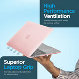 Case-mate Snap-On Apple Macbook Pro 13" 2020 Case - Transparent Hardshell cover Impact & Scratch Protection, See-Through Apple Logo w/ Keyboard Cover (US & UK Layout) - Light Pink