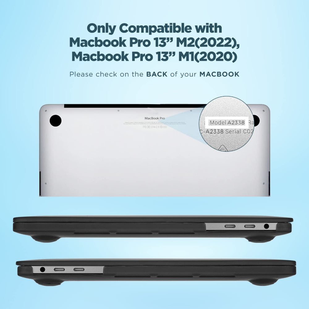 Case-mate Snap-On Apple Macbook Pro 13" 2020 Case - Transparent Hardshell cover Impact & Scratch Protection, See-Through Apple Logo w/ Keyboard Cover (US & UK Layout) - Smoke