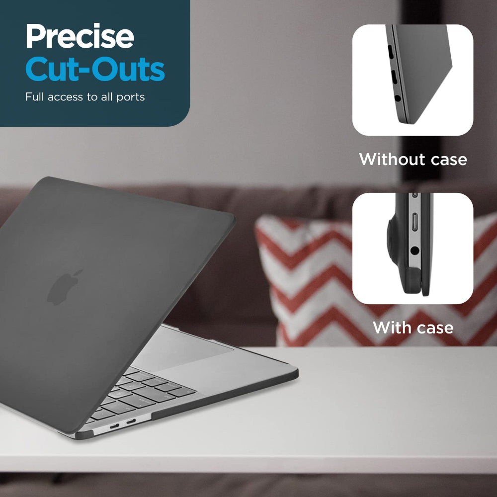 Case-mate Snap-On Apple Macbook Pro 13" 2020 Case - Transparent Hardshell cover Impact & Scratch Protection, See-Through Apple Logo w/ Keyboard Cover (US & UK Layout) - Smoke