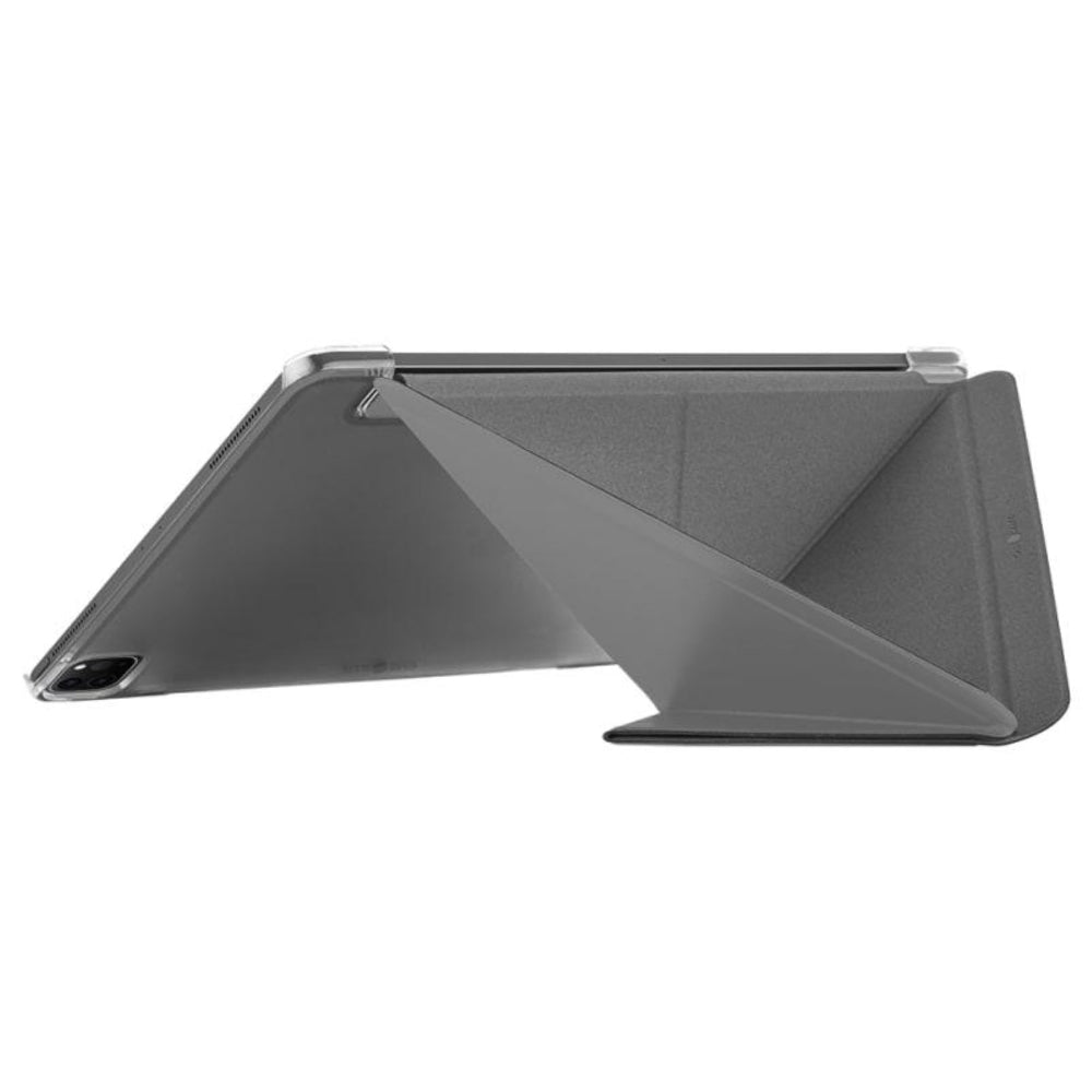 Case-mate Multi-Stand Case for Apple iPad Pro 11" 2021 3rd Gen|Folding Origami Folio Cover, Impact & Scratch Protection, Slim & Thin, See-Through Apple Logo - Black