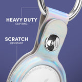 Case-mate Leather Keychain Apple AirTag Case |Innovative Heavy Duty Ring Clip, Easily Insert or Remove AirTag, Scratch Protection for Apple AirTag - Iridescent