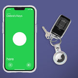 Case-mate Leather Keychain Apple AirTag Case |Innovative Heavy Duty Ring Clip, Easily Insert or Remove AirTag, Scratch Protection for Apple AirTag - Iridescent