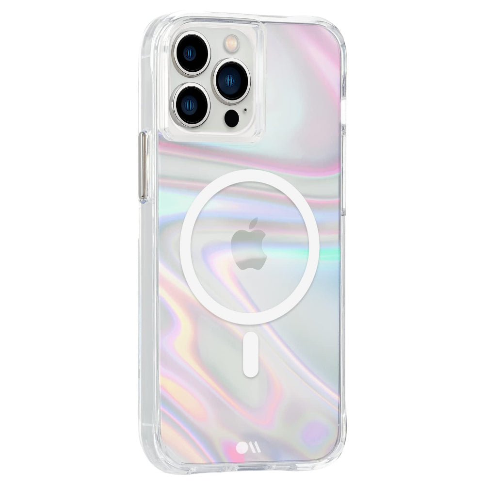 جراب CASE-MATE لهاتف iPhone 13 - تصميم فقاعي مع MagSafe ومضاد للميكروبات - متقزح الألوان