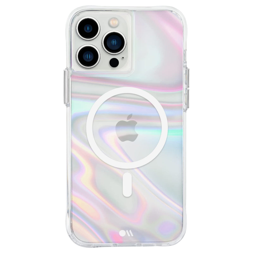 جراب CASE-MATE لهاتف iPhone 13 - تصميم فقاعي مع MagSafe ومضاد للميكروبات - متقزح الألوان