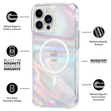 جراب CASE-MATE لهاتف iPhone 13 - تصميم فقاعي مع MagSafe ومضاد للميكروبات - متقزح الألوان